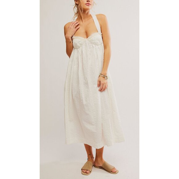 FREE PEOPLE Poppy Midi Dress / Coconut Milk - Picture 5 of 9